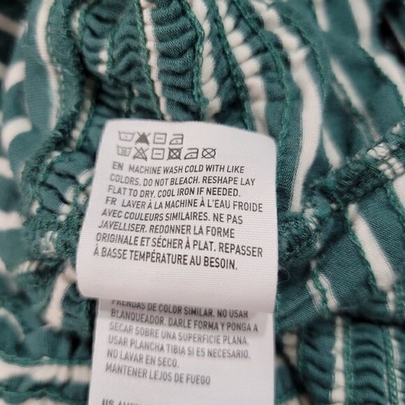 NWOT American Eagle Soft & Sexy Green & White Striped V-Neck Cropped Tank Top - Picture 5 of 5